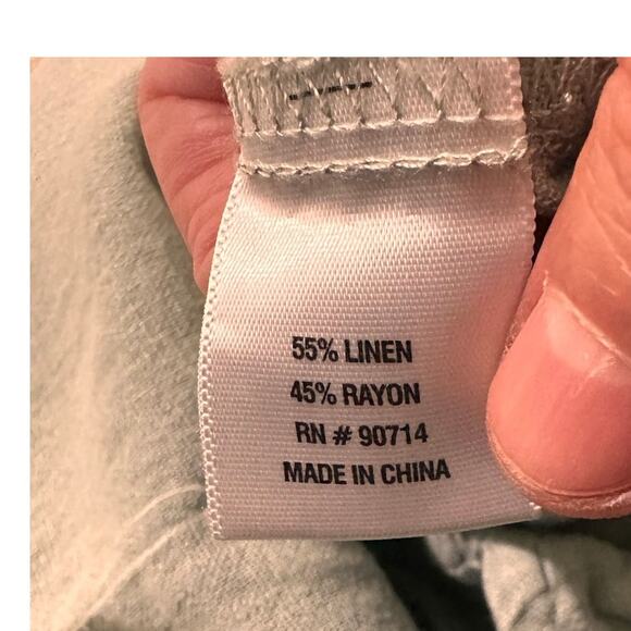 MSK Linen Blend Cropped Wide Leg Jumpsuit Lagenlook Light Sage Green XL - Picture 3 of 9